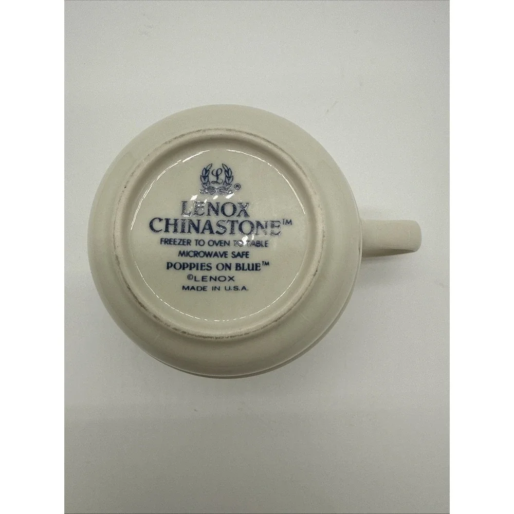 One Retired Lennox Poppy On Blue 8 Ounce Tea/Coffee Cup.